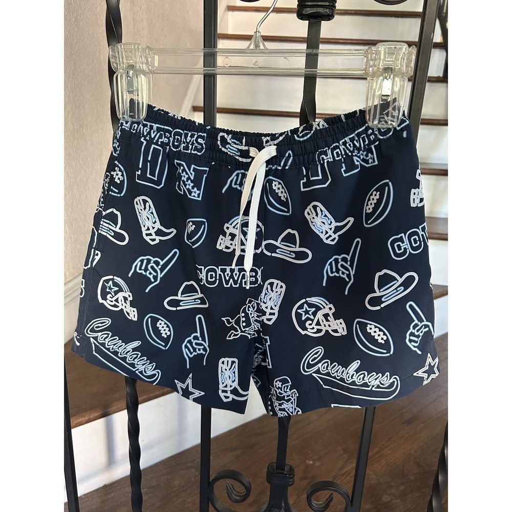Y Boy's Medium 10-12 Chubbies Dallas Cowboys Swim Trunks Swimsuit  Neon Cowboys
